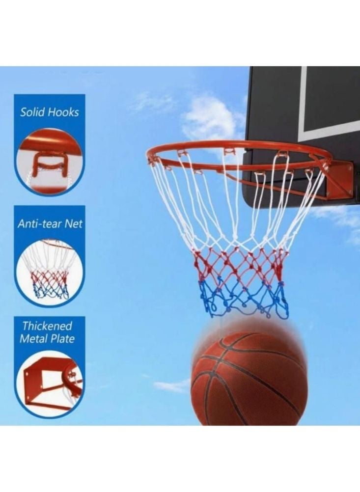 بريميم مجموعة طوق كرة سلة مثبتة على الحائط للأطفال - لوحة كرة سلة داخلية صغيرة مع كرة وشبكة ومضخة - Image 2